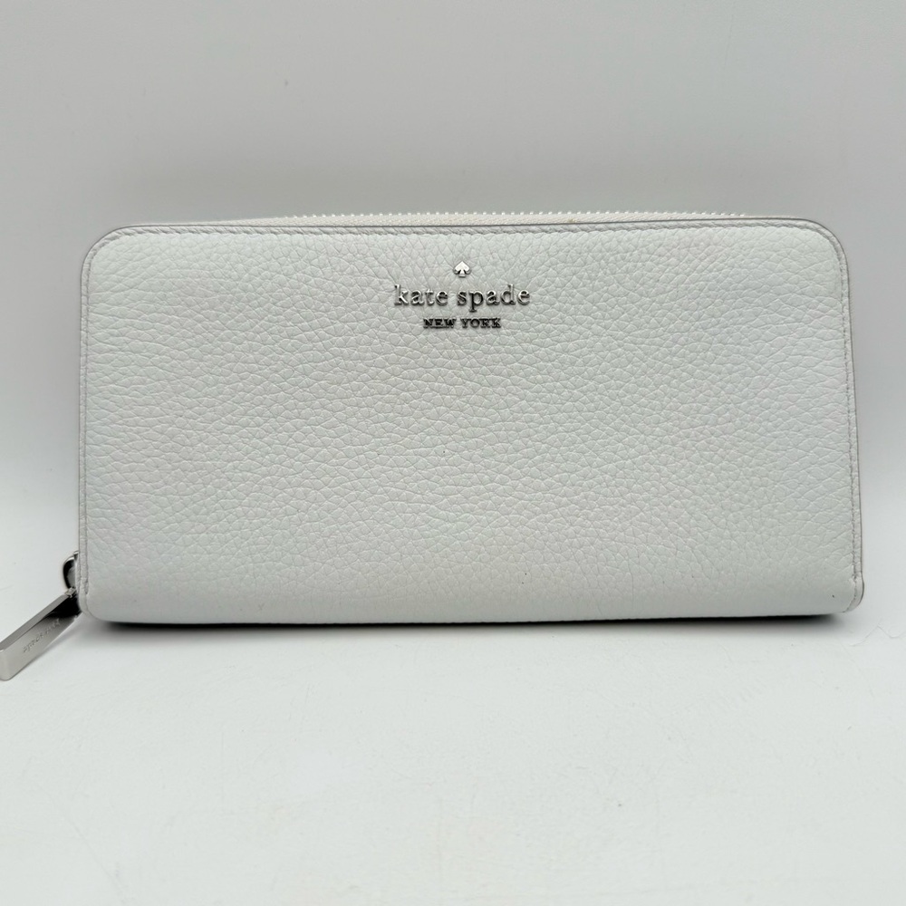 Kate Spade New York Leila Large Continental Wallet Pebble Leather White